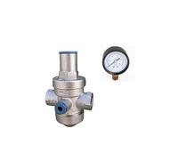 Riduttore di pressione a pistone nichelato 1/2" FF OR PN25 con manometro incluso