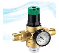 Riduttore Di Pressione Acqua 3/4, Regolatore Di Pressione Acqua Con Manometro Acqua E Filtro A Rete, Riduttore Pressione Acqua In Ottone Per La Regolazione Della Pressione Dell'Acqua (Ottone)