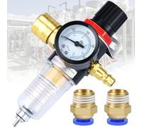 Riduttore di Pressione Ad Aria Compressa, Riduttore di Pressione Aria Compressa 1/4, Filtro Dell'Aria Regolatore di Pressione 1/4 Bpscon Separatore d'Acqua, Attacchi Rapidi Tedeschi e Manometri