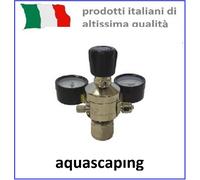 Riduttore di pressione AQUILI con 2 manometri per bombola CO2 ricaricabile
