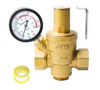 Riduttore di pressione dell'acqua 1/2" DN15 con manometro, regolatore di pressione dell'acqua, realizzato in ottone ad alta durezza, riduttore di pressione regolabile per la pressione dell'acqua