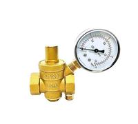 Riduttore di pressione dell'acqua regolabile, Opzione manometro di dimensioni multiple con valvola riduzione della pressione in ottone regolabile filettatura femmina(1,Valve Without Gauge)