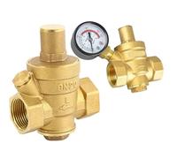 Riduttore di pressione dell'acqua regolabile, Valvola di riduzione della pressione dell'acqua in ottone for filettatura del tubo da 1/2 "a 2"(Without Gauge,DN40)