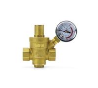 Riduttore di pressione dell'acqua regolabile, Valvola di riduzione della pressione in ottone con manometro dimensioni multiple(Dn50 Female)