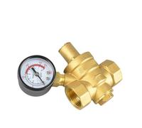 Riduttore di pressione dell'acqua regolabile, Valvola di riduzione e scarico della pressione dell'acqua in ottone DN20 3/4" con manometro(With Gauge)