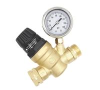 Riduttore di pressione dell'acqua, Regolatore di pressione dell'acqua in ottone regolabile con manometro for camper, confezione da 7