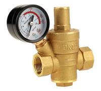 Riduttore di pressione dell'acqua, Valvola di riduzione della pressione dell'acqua regolabile in ottone con manometro, diverse dimensioni(Dn15)