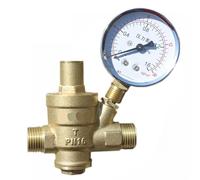 Riduttore di pressione dell'acqua, Valvola di riduzione della pressione in ottone regolabile da 1/2 pollice filettatura maschio DN15 con o senza manometro(Valve with Gauge)