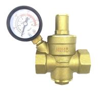 Riduttore di pressione dell'acqua, Valvola di riduzione della pressione regolabile in ottone for acqua, gas e aria, manometro opzionale da 1/2 pollice(With Gauge)