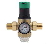 Riduttore di pressione in ottone per Honeywell con manometro e filtro, regolatore di pressione dell'acqua regolabile DN20, filtro di ricambio incluso, 210 x 130 x 100 mm (3/4")