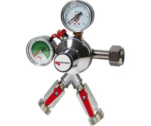 Riduttore di pressione, regolatore di pressione - CO2, Premium Micro Matic, 2 tubi