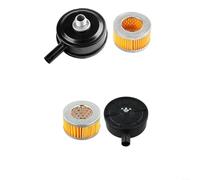 Riduttore di rumore per compressore d'aria con filtro dell'aria, 20 mm, per pompe a pistone, accessori in plastica e cartuccia filtro di carta, nero (2 pezzi)