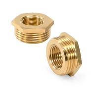 Riduttore in Ottone Adattatore 1" auf 1/2", Filettatura Maschio a Nipplo Filettato Femmina, Adatto per Acqua Potabile, Raccordo Filettato per Tubi Dell'acqua (2 Pezzi)