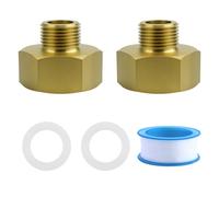 Riduttore in ottone da 3/4 a 3/8, prolunga riduttore con 2 guarnizioni in silicone e 1 pezzo di nastro grezzo, riduttore filettato interno per rubinetto, impianti di irrigazione