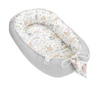 Riduttore lettino neonato - 90x50 cm baby nest trasportabile per neonati nido culla pod cocoonababy babynest antisoffoco Gufi Grigio Chiaro
