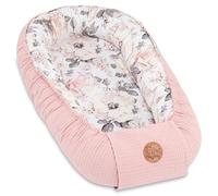 Riduttore lettino neonato - 90x50 cm nido baby nest antisoffoco culla pod cocoonababy confortevole cotone waffle babynest per neonati Rosa selvatica