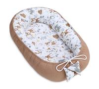 Riduttore lettino neonato - 90x50 cm nido baby nest antisoffoco culla pod cocoonababy confortevole cotone waffle babynest per neonati Marrone Di Cervo