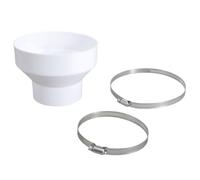 Riduttore per canalizzazione, 150 mm a 100 mm, riduttore per ventola di estrazione, connettore di riduzione del tubo con 2 clip per tubi in acciaio inossidabile (91-114 mm, 141-165 mm) Adattatore per