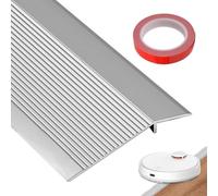 Riduttore per pavimento in alluminio, 0,9 m x 10 cm, listello di transizione per porta, profilo di regolazione, altezza tra 8 - 40 mm (argento opaco)