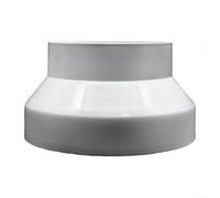 Riduttore per tubi rotondi in ABS per sistemi di distribuzione dell'aria che richiedono una transizione graduale tra i diametri del condotto da 100 mm a 200 mm (da 200 a 150)