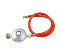 Riduttore Pressione Gas 50mbar Ottone Alluminio per Barbecue | Pressione uscita 50mbar, 150cm , filetto sinistro 1/4", per gpl propano butane
