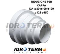 RIDUTTORE RIDUZIONE IN PVC A CONO PER CAPPA UNIVERSALE ø80-ø100-ø120-ø125-ø150