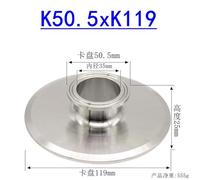 Riduttore Tri Clamp Terminal Cover 1,5" 2" 2,5" 3" 4" SS304 Flangia 50,5 64 77,5 91 119mm Raccordo for tubo for birra fatta in casa(1.5 inch x 4 inch,2 PCS_SS304)