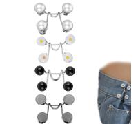 Riduttore Vita Pantaloni Senza Cuciture - Set di 4 Clip Regolabili per Jeans, Gonna Denim e Abbigliamento - Fermagli Decorativi con Perle, Fiori e Design Minimalista - Adattabile a Tutte le Taglie