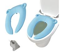 Riduttore Water Bambini Pieghevole,Sedile WC Pieghevole per Bambini,Riduttore Water WC da Viaggio per Bambini,Riduttore WC Bambini Portatile,Vasino da Viaggio per Bambini,con 1 Borsa,Blu