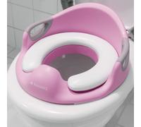 Navaris Riduttore WC Bambini con Cuscino - Sedile Adattatore Water Bimbi 1-7 Anni - Ergonomico Imbottito Maniglie Sicuro Comodo Para-spruzzi - Rosa
