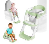 Riduttore WC Bambini con Scaletta, Multifunzione 3 In 1 Scaletta WC Per Water Bambini con Vasino Removibile, Paraspruzzi Estesi Regolabile e Pieghevole Sgabello Antiscivolo, Adattatore per Bambino