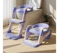 Riduttore WC Bambini, Scaletta WC Pieghevole 3 in 1 per Bambini, Antiscivolo e Impermeabile, con Paraspruzzi, Sedile WC per Bambini per L'addestramento Indipendente dei Bambini al Vasino (Viola)