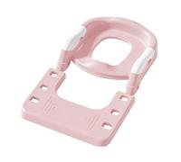 Riduttore WC per bambini con passeggiata, stabilizzare con strutture triangolari, adattatore WC per bambini con cuscino, vaso per bambini, antiscivolo e pieghevole, PVC (rosa)