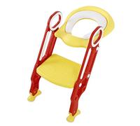 Riduttore WC per Bambini con Scaletta, Sedile da toilette Vasino, Pieghevole Kit Toilette Trainer Step Up con Cuscino Tenero(giallo)