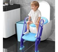Riduttore WC per bambini, sedile per WC per bambini, ragazzi e ragazze, cuscino non schizzi e antiscivolo, sgabello per scale, blu viola
