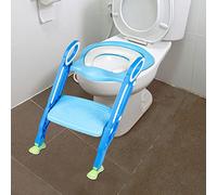 Riduttore WC per bambini, sedile WC per bambini, ragazzi e ragazze, cuscino non schizzi e antiscivolo, sgabello per scale, azzurro e blu