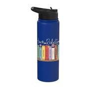 Riduzione del danno Libri floreali Infermiera Overdose Consapevolezza Stainless Steel Insulated Water Bottle