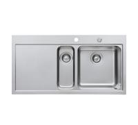 Rieber Linea lavello da cucina, 72017602, 150 Linea acciaio inox spazzolato [Lavelli da Cucina > per Base Sottolavello a partire da 60 cm]