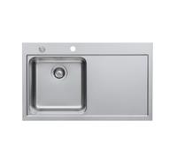 Rieber Linea lavello da cucina, 72017603, 100 Linea acciaio inox spazzolato [Lavelli da Cucina > per Base Sottolavello a partire da 45 cm]