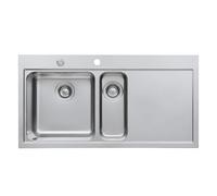 Rieber Linea lavello da cucina, 72017604, 150 Linea acciaio inox spazzolato [Lavelli da Cucina > per Base Sottolavello a partire da 60 cm]