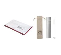 Riedel Glastuch 6er Set micro weiss mit rotem Rand 5010/07 x 6