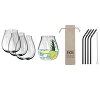 Riedel O 5515/67 Gin Tonic - Set di 4 cannucce in acciaio INOX EKM Living (nero)
