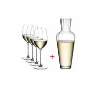 RIEDEL Set da 5 bicchieri da vino bianco VERITAS Riesling/Zinfandel e decanter trasparente