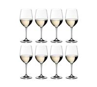 RIEDEL Set di bicchieri da vino bianco, 8 pezzi, per vini bianchi come Chardonnay e Viognier, 350 ml, cristallo Vinum, 7416/05