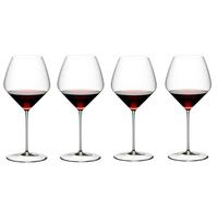 RIEDEL Veloce Pinot Noir/Nebbiolo - Set di 4 bicchieri da vino in vetro trasparente, realizzato a macchina di alta qualità