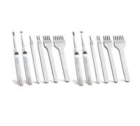 rieder 12 Pezzi 1/2/4/6 Punte Diamante DIY Allacciatura Cucitura Pelle Rasatura Strumento Artigianale DIY, Acciaio Nelossidabile Neldustriale Kit Artigianali nel Pelle(4 mm)