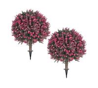rieder 2 Confezioni di Palline di Bosso Artificiale per Topiaria da Esterno con Terreno, Arbusti Finti Resistenti Ai Raggi UV, per Giardino