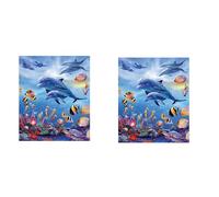 rieder 2X 5D Dipinto di Diamanti DIY Delfini Animale Pieno Tondo Diamante Ricamo A Punto Croce di Diamante Muro Dipinto