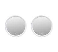 rieder 2X Specchio Ingranditore 10X con Luce Specchio per Trucco con Luci Specchio Ingrandito Compatto A LED per Bagno, Camera da Letto, Hotel