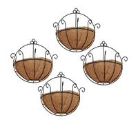 rieder 4 Pz Appeso Un Parete Gentiluomo Cestino 25cm Pianta Semicircolare Fiore Appeso Un Parete Staffa Appendiabiti Decorazione Adatto per Giardino Balcone Interno Esterno